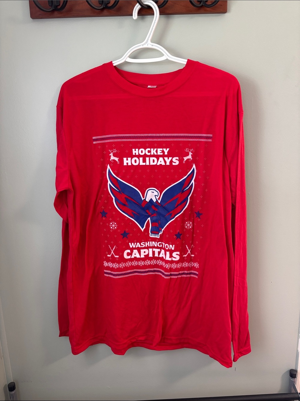 Red 'Hockey Holidays' Long-Sleeve Shirt
